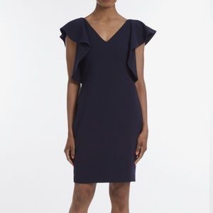 Scuba Ruffle Sleeve Dress